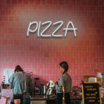 Eye-catching pizza slice LED neon sign, ideal for creating a fun ambiance in pizzerias, kitchens, or restaurants.