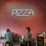 Eye-catching pizza slice LED neon sign, ideal for creating a fun ambiance in pizzerias, kitchens, or restaurants.