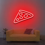 "Pizza Slice Neon Sign for pizza lovers, featuring a playful design and vibrant glow for home or restaurant decor.