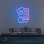 Poker LED Neon Sign, perfect illuminated wall decor for game rooms and casinos, adding a vibrant and stylish ambiance to any space.