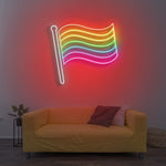 Pride Flag LED Neon Sign with vibrant colors, energy-efficient design, and multiple size options, perfect for celebrating love, inclusivity, and diversity.