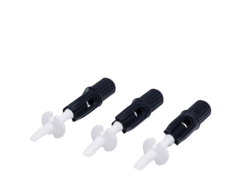 Puffco Plus Dart – Pack of 3 replacement darts for vaporizer, featuring silicone top, scoop-shaped loading tool, built-in carb cap, and splash guard.