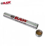 RAW Retro Aluminum Storage Tube with cork gasket lid, airtight and smell-proof for securely storing king size cones and smoking accessories.