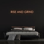 Rise & Grind LED Neon Sign – Motivational LED wall sign designed for offices, creating an inspiring atmosphere with eco-friendly neon lights and durable components.

