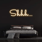Shhh LED Neon Sign – Perfect for spooky movie nights, adding a chilling vibe with its bright neon white glow.