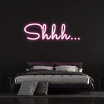 Shhh LED Neon Sign – Creepy and stylish Halloween-themed wall decor with a soft glowing effect for your spooky space.