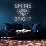 Shine bright diamond LED sign – A statement piece for home, office, or events, creating an elegant and chic ambiance with its brilliant glow.