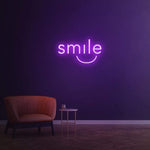 Smile LED neon sign for dental clinics, adding a warm and inviting touch with vibrant neon lighting. Ideal for patient comfort and happiness.
