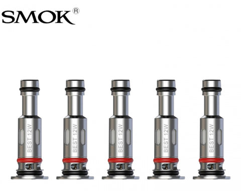 SMOK Novo 4 LP1 replacement coils, leak-proof design with silicone rings for tightness. Includes 3 coil options: 0.80ohm mesh, 0.80ohm DC MTL, and 1.20ohm mesh. 5 coils per pack.







