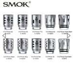 SMOK TFV12 Prince Replacement Coils 3CT/PK featuring M4, Q4, and T10 quadruple coils. Available in multiple resistances (0.17Ω-0.12Ω), rated for 30-120W, providing rich vapor, silky taste, and massive clouds.