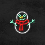 Snowman LED neon sign, festive lighted decor for holiday celebrations, perfect for Christmas and winter decor.