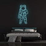 Space-Themed Astronaut Neon Sign – LED wall decor for kids' rooms or nurseries, adding excitement and a gentle glow to inspire imagination.