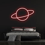 Space-themed Planet LED Neon Sign, adding charm and a soft glow to any bedroom or creative space.