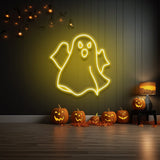 Spooky Halloween Ghost Neon Sign – LED lighted sign to enhance your Halloween décor with a glowing ghost design.