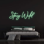 Stay Wild LED neon sign perfect for event spaces, offering a fun and exciting atmosphere with its bold design.