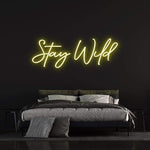 Stay Wild LED neon sign wall decor, an eco-friendly and durable light source for any modern space.