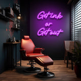 Get Ink or Get Out Neon Sign for Tattoo Shop, Bold and Edgy Lighting for Studio