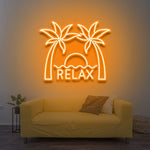 Tropical "Good Vibes" LED Neon Sign – Stylish wall décor that creates a relaxing, beachy vibe in any room, ideal for home or business spaces.