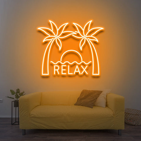 Tropical "Good Vibes" LED Neon Sign – Stylish wall décor that creates a relaxing, beachy vibe in any room, ideal for home or business spaces.