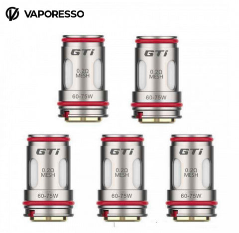 Vaporesso GTI Replacement Coils - 5 Pack - 0.2ohm & 0.4ohm Mesh Coils - DTL Vaping