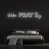 Wake Pray Slay Neon Sign for Home and Office – Vibrant LED Wall Décor to Motivate and Brighten Up Your Space.