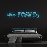 Wake Pray Slay LED Neon Sign – Motivational Wall Décor for Home, Office, or Gym, Adds Inspiration and Color to Your Space.