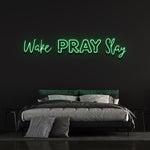 Wake Pray Slay Neon Sign – Positive Motivational LED Light for Home, Office, or Gym with Vibrant Color and Uplifting Message