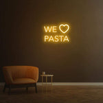 We Love Pasta LED Neon Sign – Vibrant Wall Decor for Kitchens and Italian Restaurants, Show Your Love for Pasta with Bright LED Lights