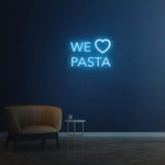 We Love Pasta Neon Sign – LED Wall Décor for Kitchens or Restaurants, Perfect for Italian Pasta Shops and Adding a Fun Touch