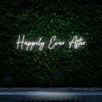 Happily Ever After neon sign, LED wedding décor ideal for creating a memorable romantic atmosphere.