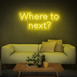 Where To Next? Neon Sign LED Travel-Inspired Wall Decor for Home