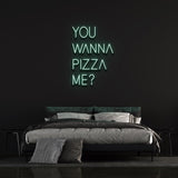 You Wanna Pizza Me Neon Light - Pun-Themed LED Wall Décor for Kitchens and Cafes